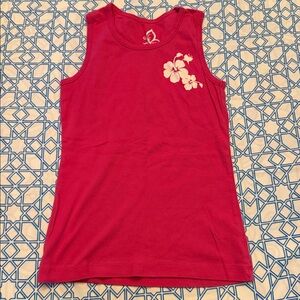 The Children’s Place Girls Pink Tank Top with White Hibiscus Graphic